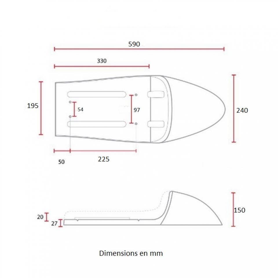 Selle biplace C. Racer pour Auto C.racer marron couture noire Neuf