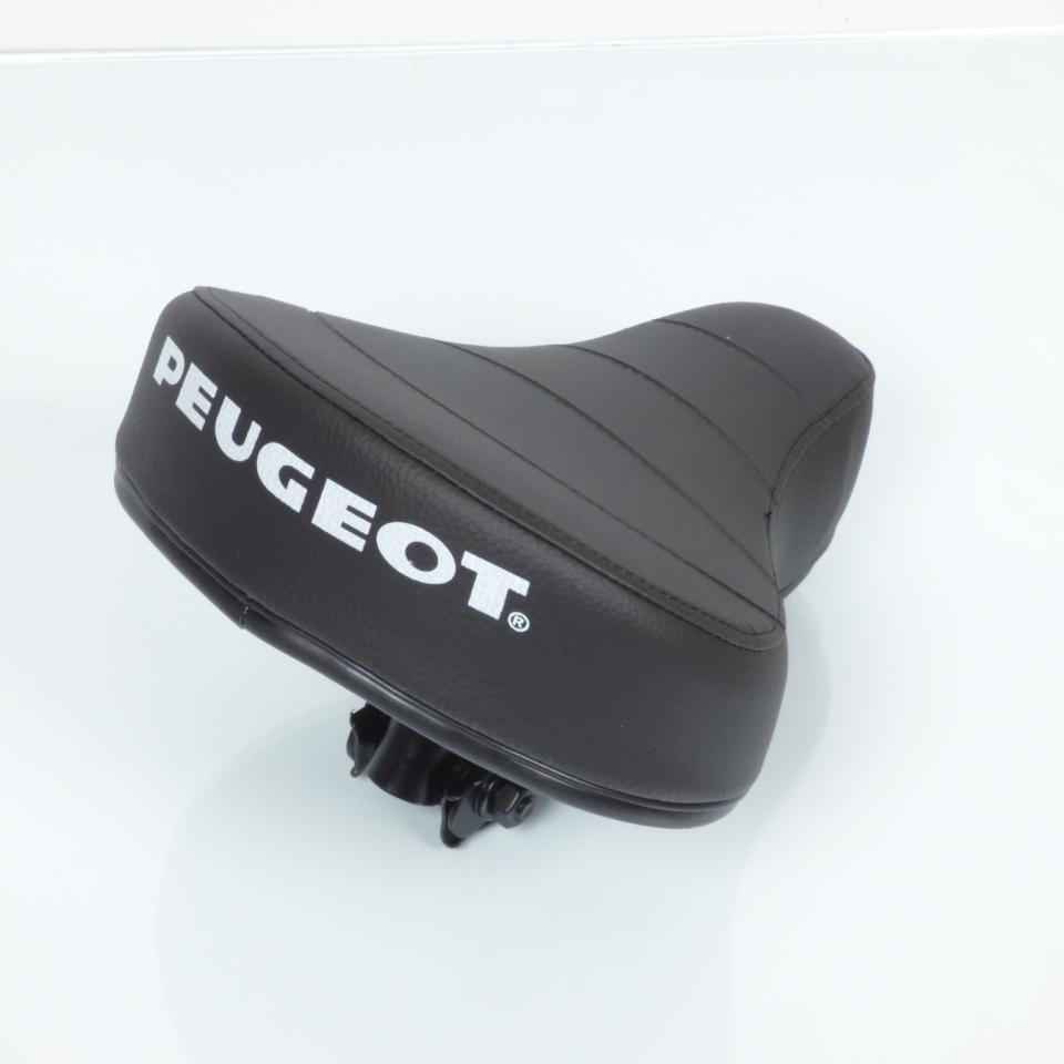 Selle confort conducteur noire pour mobylette Peugeot 103 L marquage Peugeot