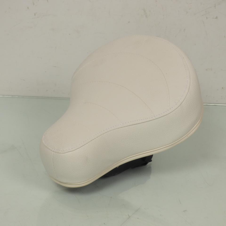 Selle pilote blanche marquage PEUGEOT pour mobylette Peugeot 103 Ø22mm