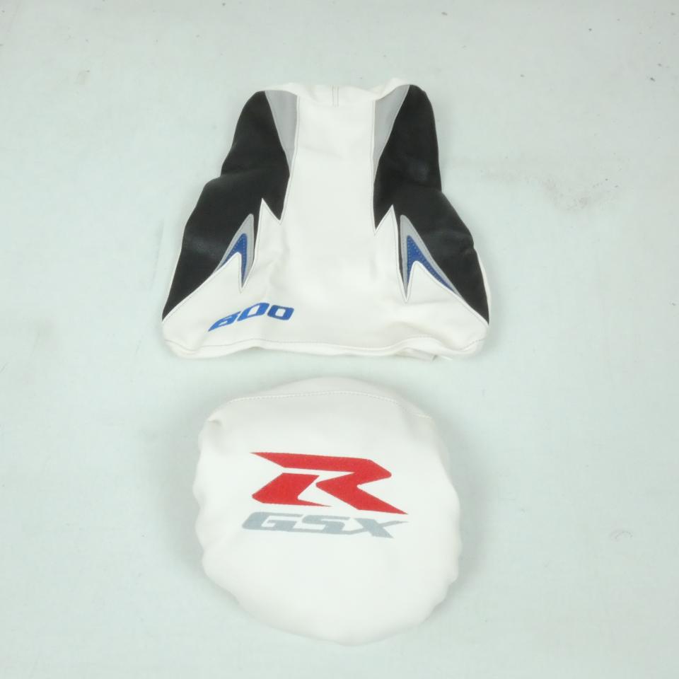 Paire Housse selle Bagster pour moto Suzuki 600 Gsx-R 2008 2201F blanc Noir