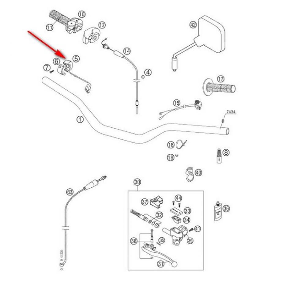 Coupe circuit d allumage origine pour moto KTM 200 EXC 50311074100 Neuf
