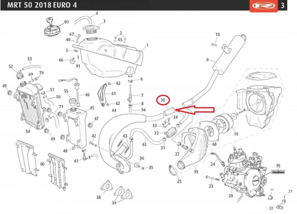 Manchon Joint de pot échappement pour moto Rieju 50 MRT 0/000.360.5018