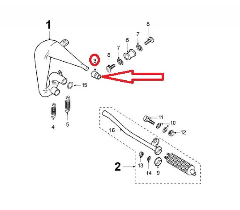 Manchon pot échappement pour moto Peugeot 50 XP6 SM 2008-13 753446 Ø18/20 Bleu