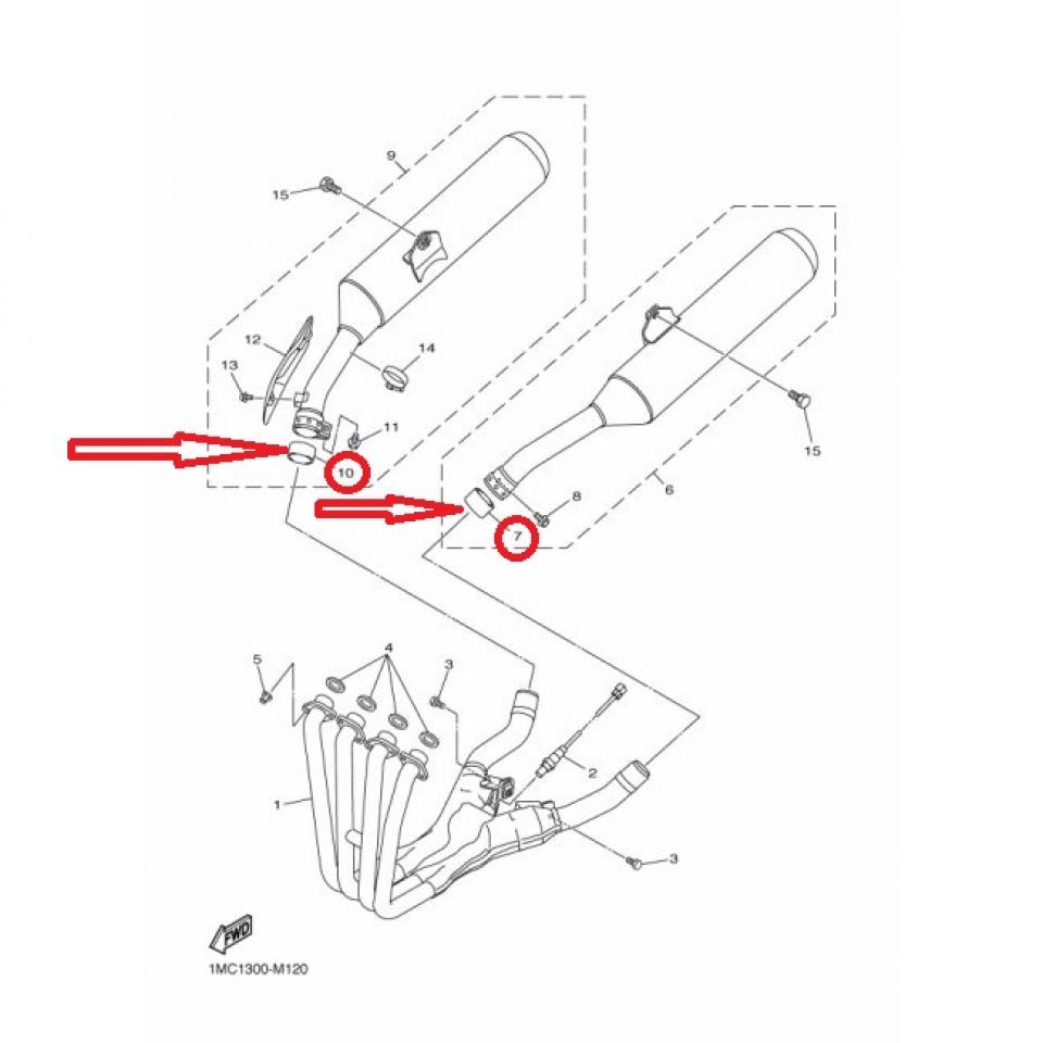 Joint de pot d échappement pour moto Yamaha 400 XJR 1993 à 1996 3XW-14714 Neuf