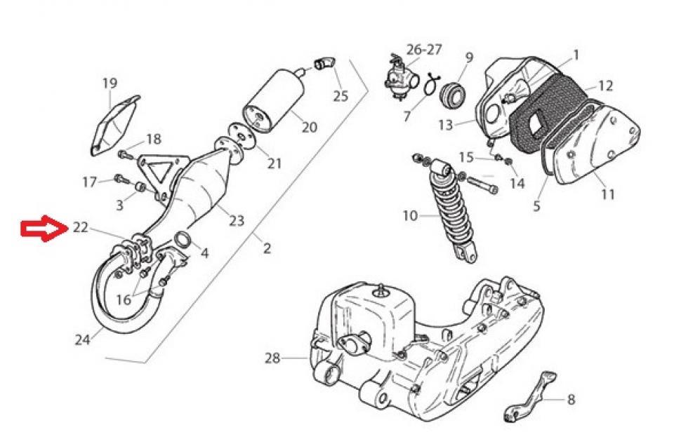 Joint de pot d échappement origine pour Scooter Aprilia 50 SR 1993 à 1996 AP8219149 / joint collecteur Neuf