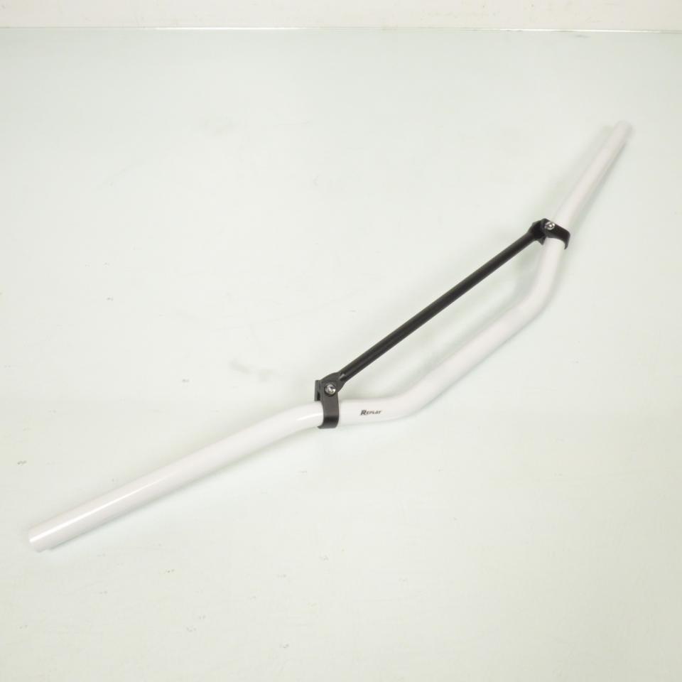 Guidon cross blanc barre noir 81cm Ø22mm Replay pour moto 50 à boite Neuf