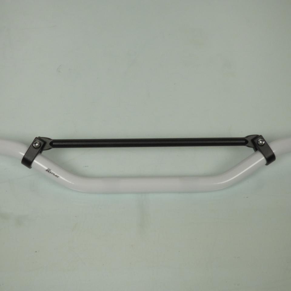 Guidon cross blanc barre noir 81cm Ø22mm Replay pour moto 50 à boite Neuf