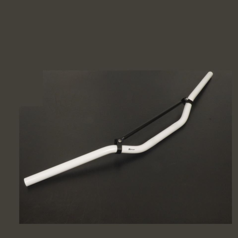 Guidon cross blanc barre noir 81cm Ø22mm Replay pour moto 50 à boite Neuf