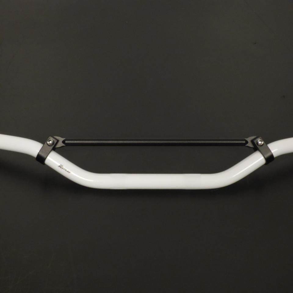 Guidon cross blanc barre noir 81cm Ø22mm Replay pour moto 50 à boite Neuf