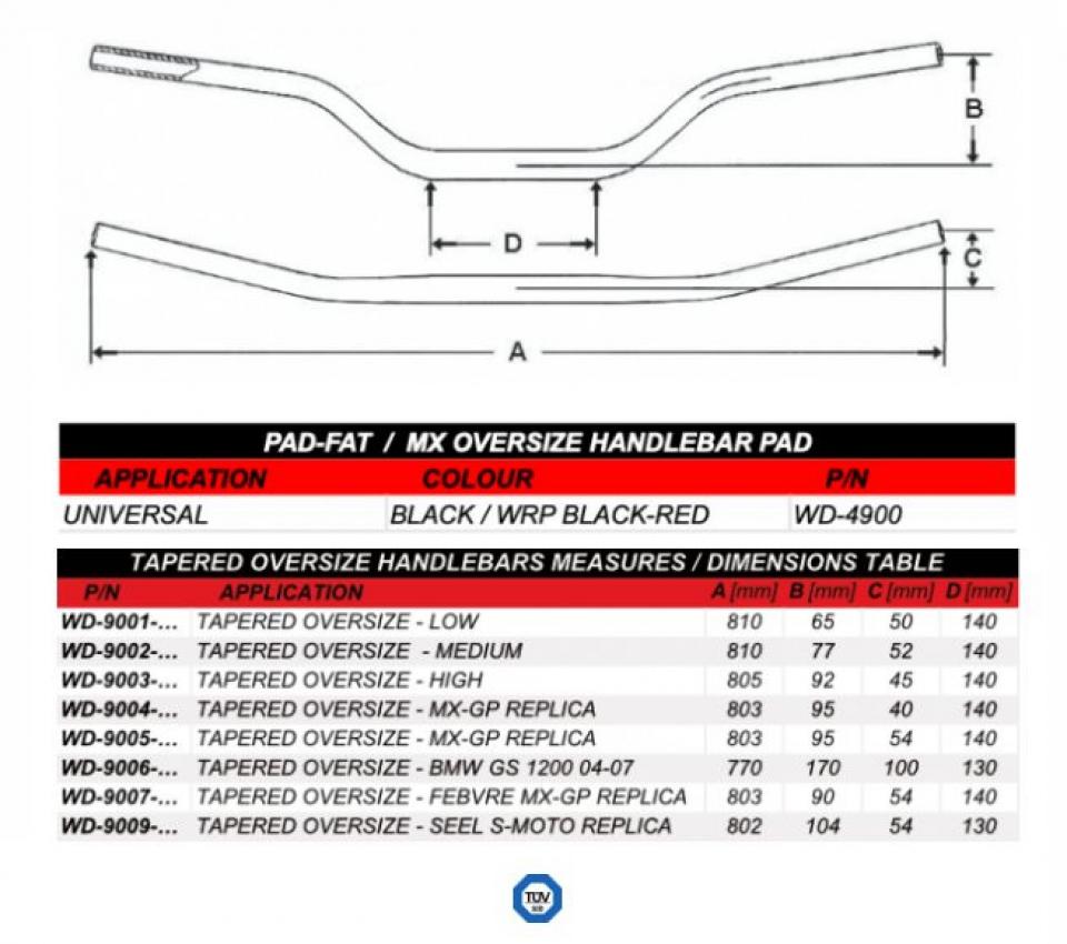 Guidon universel WRP pour pour Auto Neuf