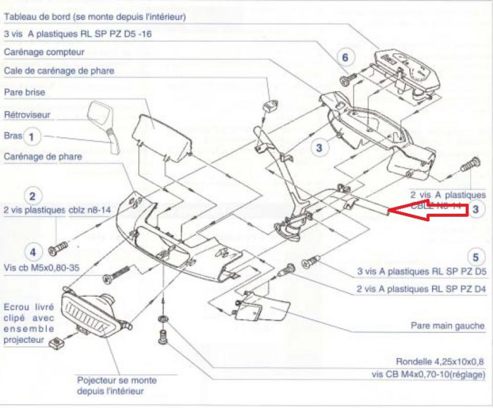Guidon kit fixation rétroviseur pour scooter Peugeot 80 Sv 752554 Ø22mm 672070