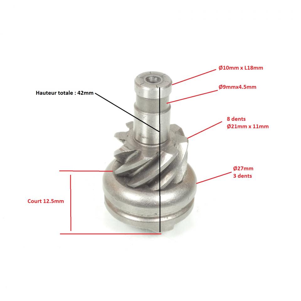 Rocher noix de kick Court 12.5mm 8 dents Ø21mm Générique pour scooter Neuf