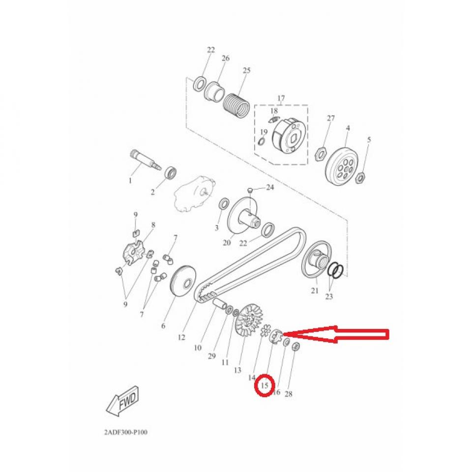 Rocher noix de kick origine pour scooter MBK 50 Ovetto 2006 3VL-E5657-00-00 Neuf