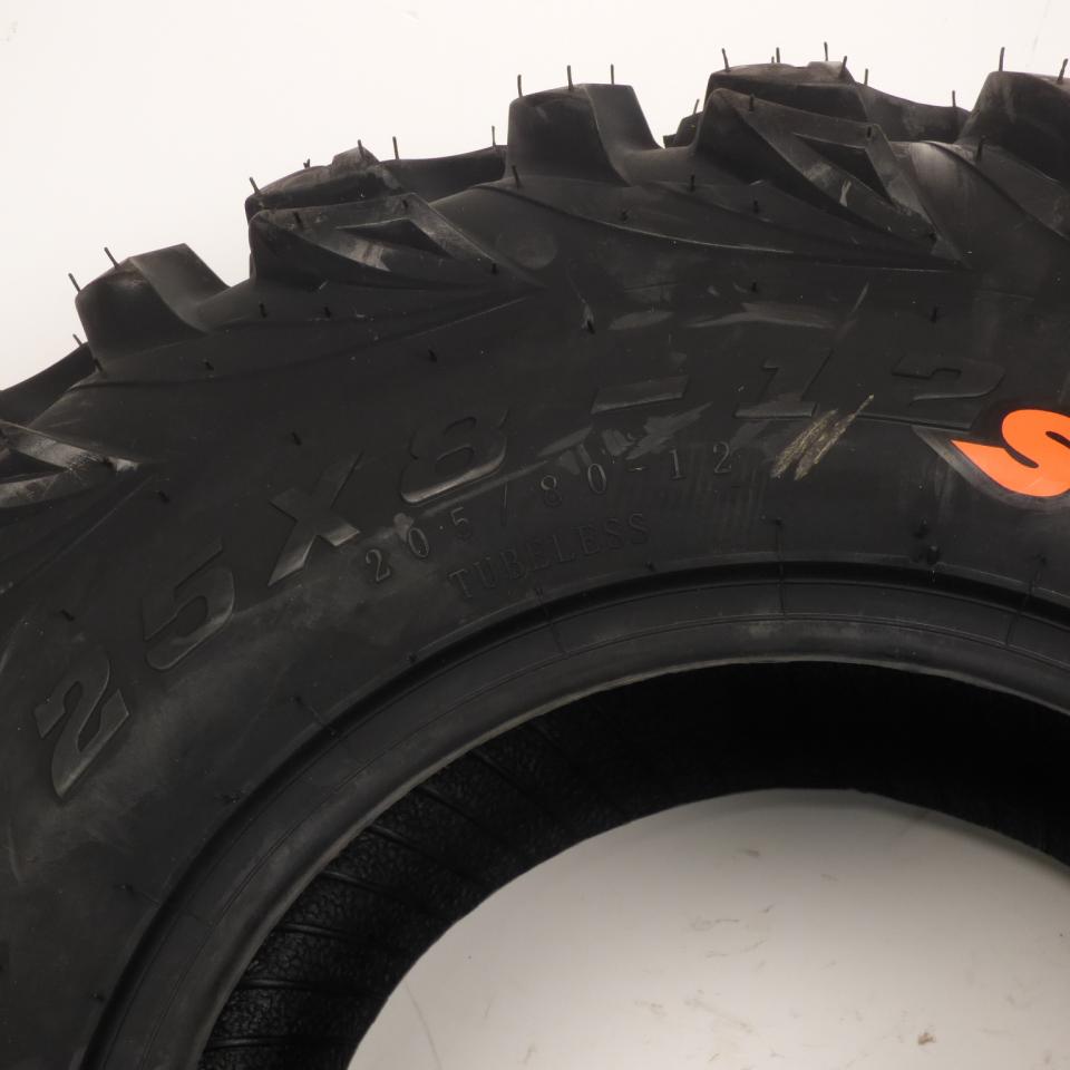 Pneu tubeless 25x8-12 Sun-F A-040 pour quad buggy 205/80-12 65J 6 plis Neuf