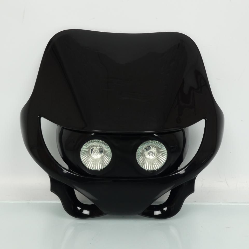 Plaque phare Replay noir double optique halogène 12V 20W Ø50mm pour moto TT Neuf