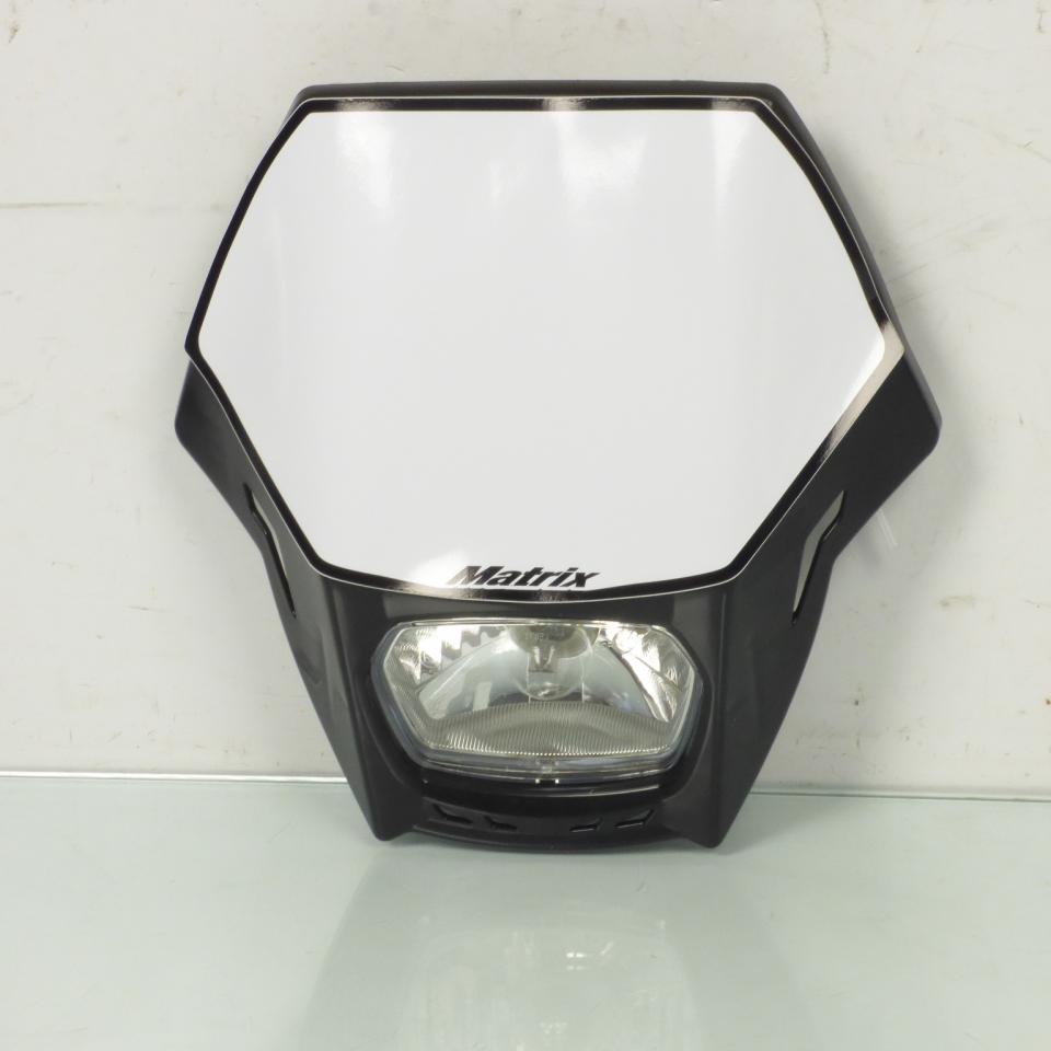Plaque phare avec optique RTech Matrix noir blanc pour moto enduro R-MASKNR00007