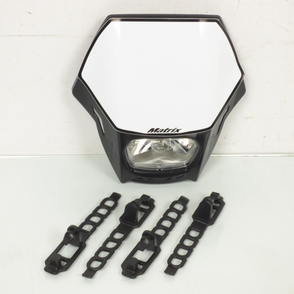 Plaque phare avec optique RTech Matrix noir blanc pour moto enduro R-MASKNR00007