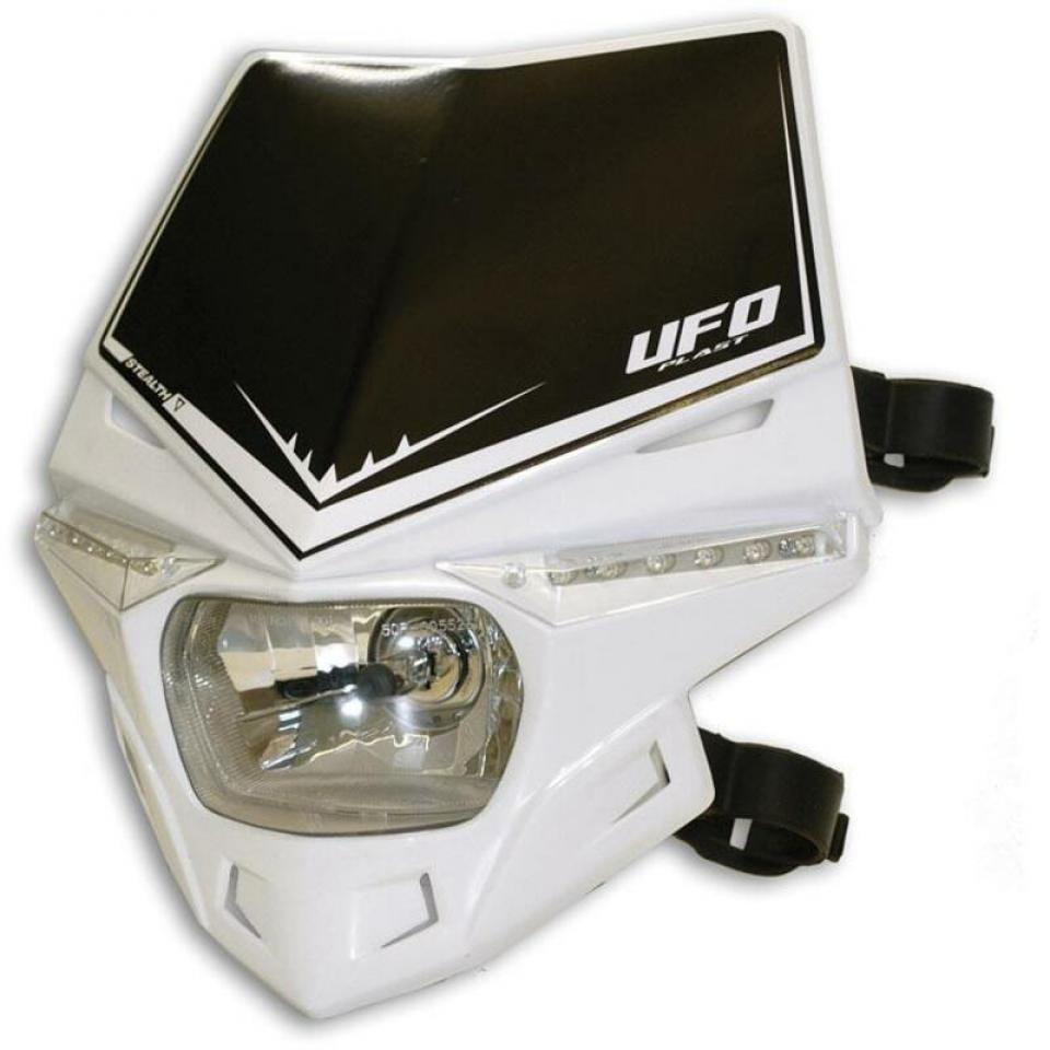 Plaque phare blanche avec optique UFO Stealth pour moto enduro 50 PF01715#041