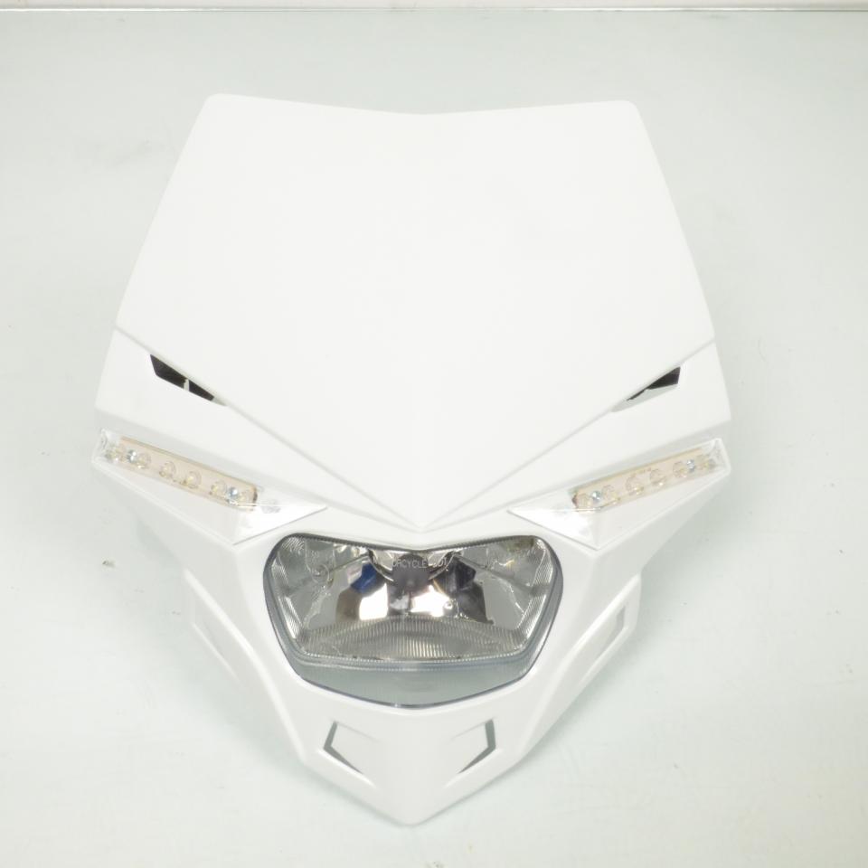 Plaque phare blanche avec optique UFO Stealth pour moto enduro 50 PF01715#041