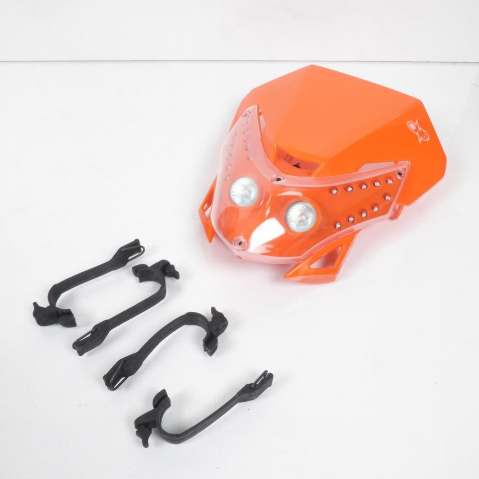 Plaque phare tête de fourche One E.T. orange pour moto halogène LED optique tuning
