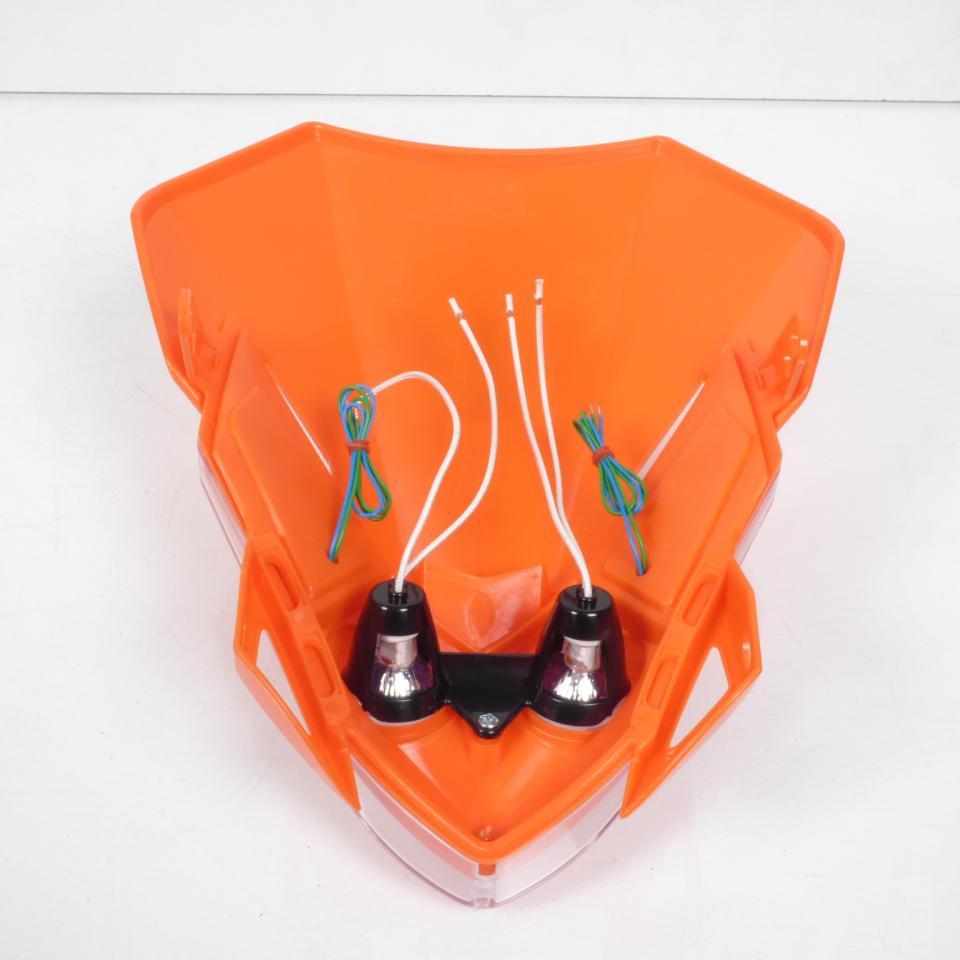 Plaque phare tête de fourche One E.T. orange pour moto halogène LED optique tuning