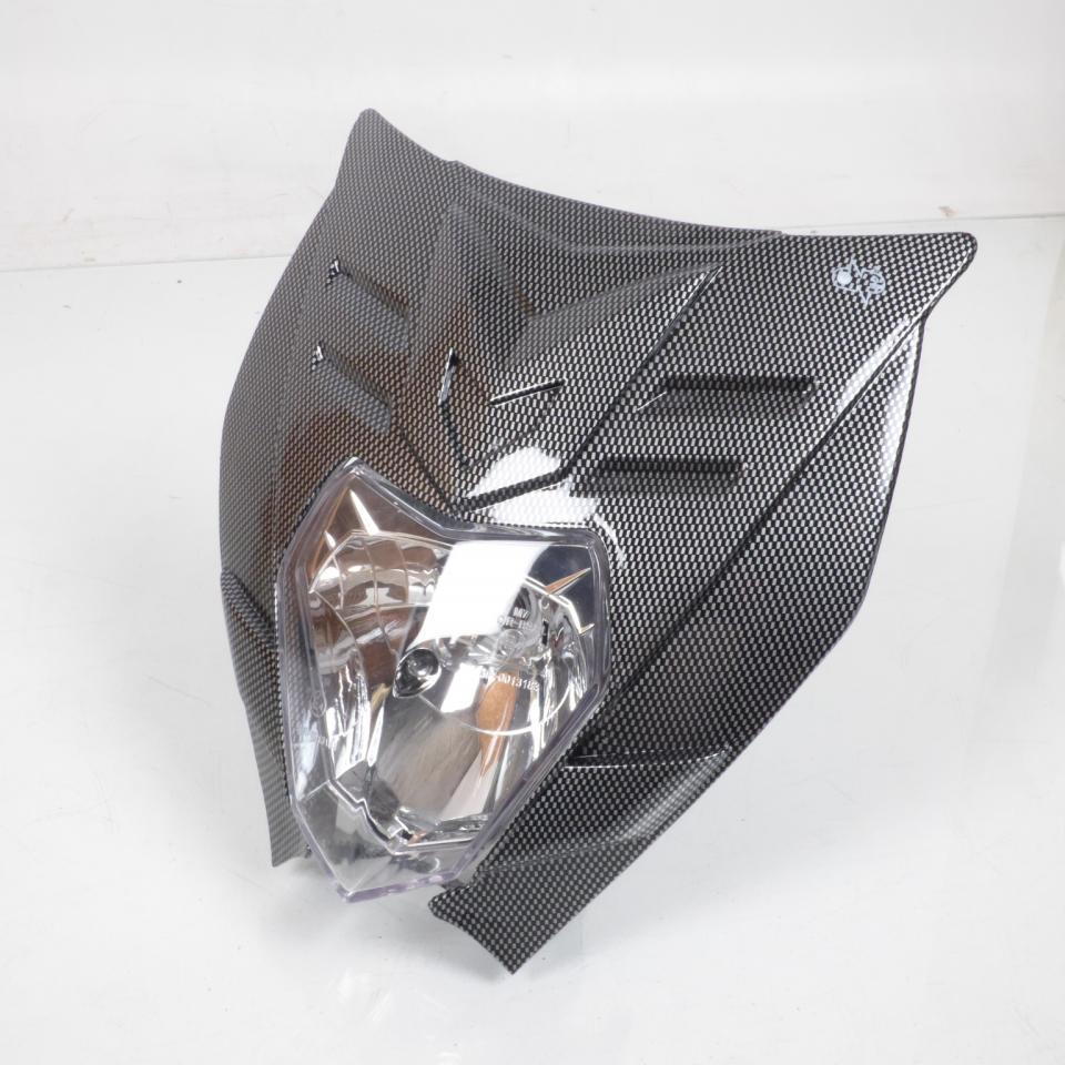 Plaque phare homologué One Felix carbone pour moto optique 12V BA20D 35/35W Neuf