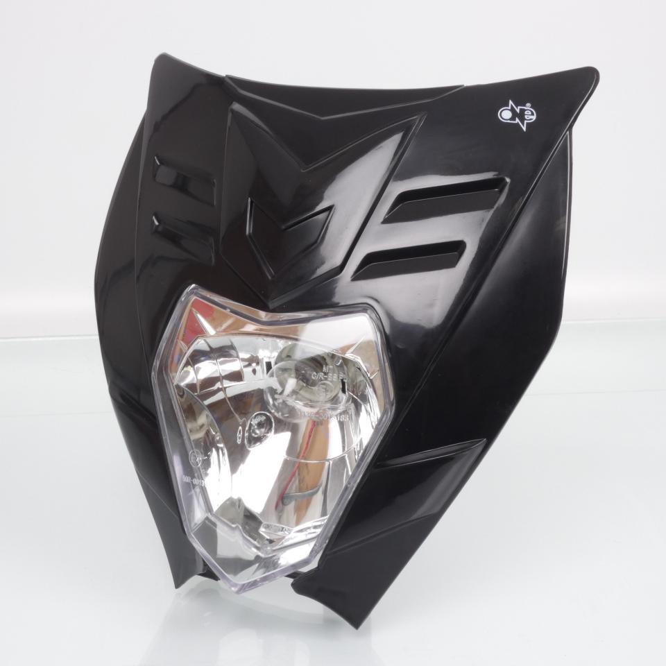 Plaque phare homologué One Felix noir pour moto TT optique 12V BA20D 35/35W Neuf