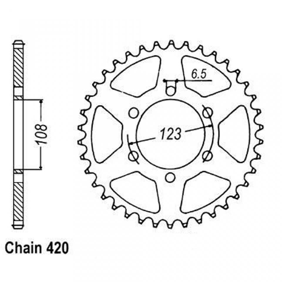Couronne de transmission pour Moto Derbi 50 Senda Sm Drd X-Treme 2011 à 2016 52 dts P420 Al 108mm Neuf