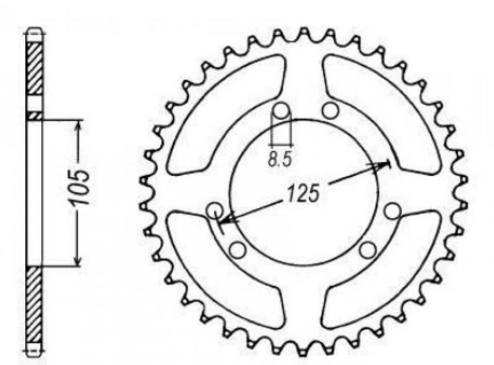 Couronne de transmission Sifam pour Moto Derbi 50 Senda Après 2000 50 dents pas 420 Ø105mm Neuf