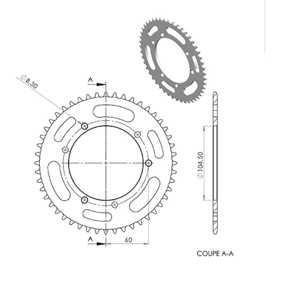 Couronne de transmission RSM pour Moto Rieju 50 MRT 2009 à 2017 Neuf