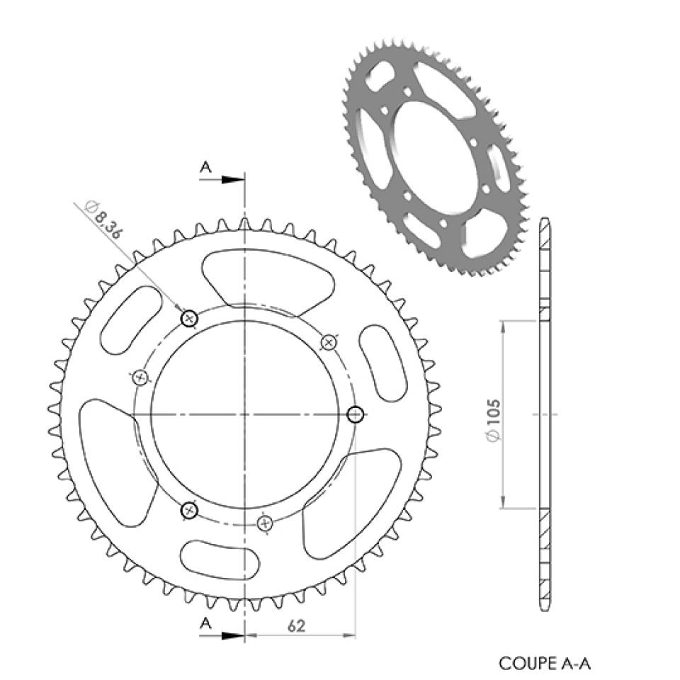 Couronne de transmission Teknix pour Moto Gilera 50 RCR Neuf