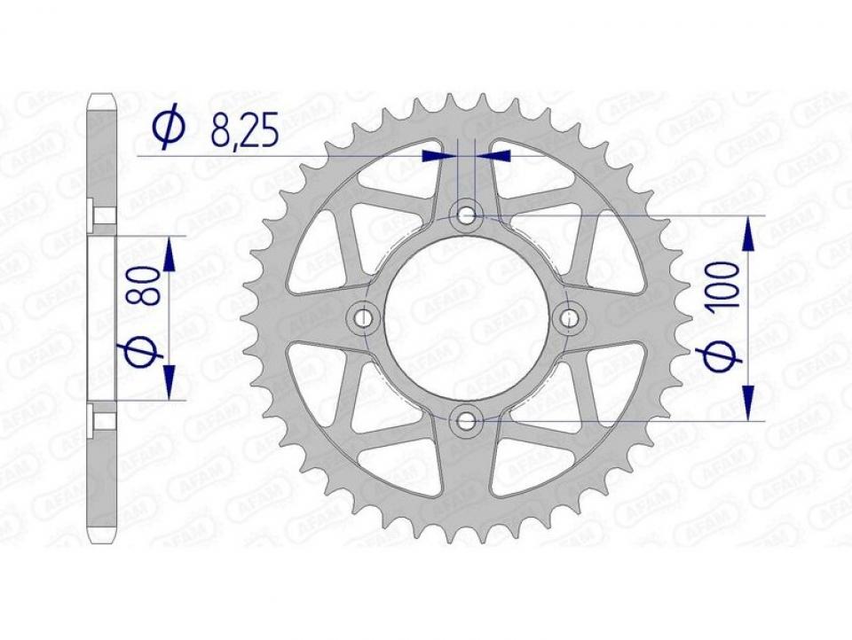 Couronne de transmission Afam pour moto Beta 125 EVO 2009 -2010 42 dents pas 520