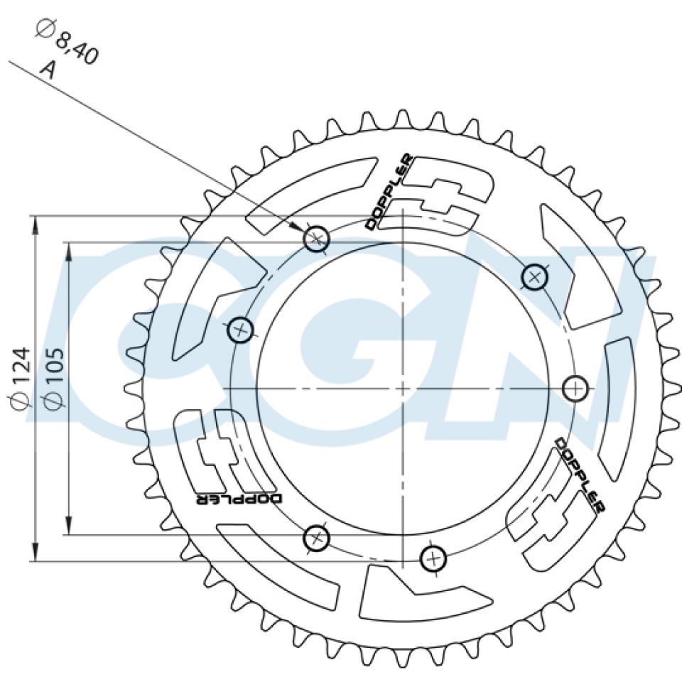 Couronne de transmission Doppler pour Moto Gilera 50 RCR Neuf