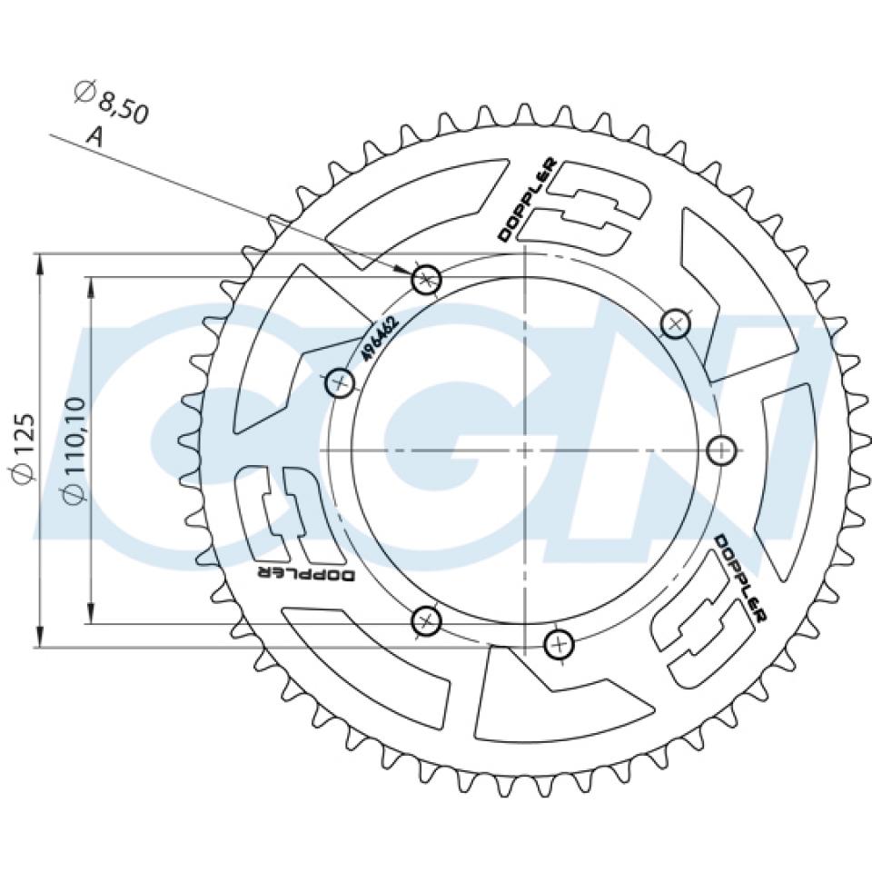 Couronne de transmission Doppler pour Moto Sherco 50 Sm-R 2013 à 2017 Neuf