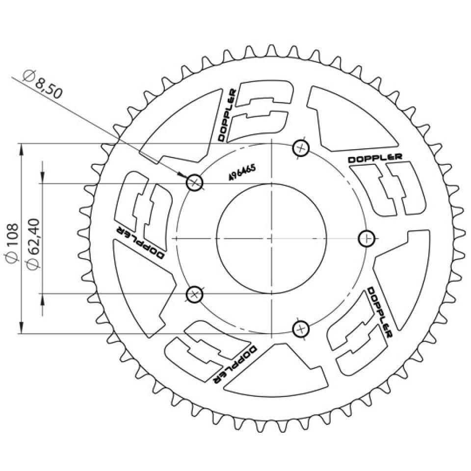 Couronne de transmission Doppler pour Moto Peugeot 50 NK7 Neuf