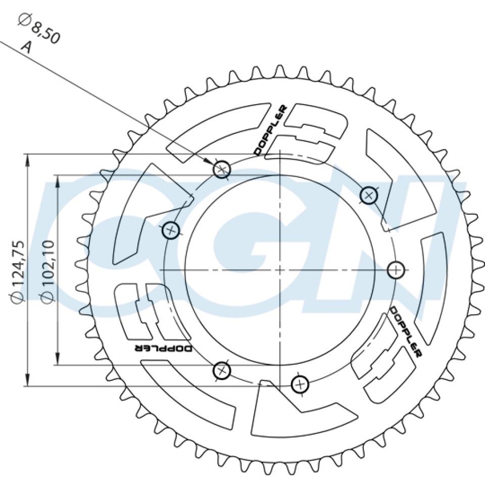 Couronne de transmission Doppler pour Moto Derbi 50 Senda R Drd Pro Neuf