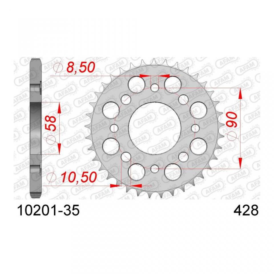 Couronne de transmission Afam pour moto Daelim 100 Altino Après 1996 35 dts P428