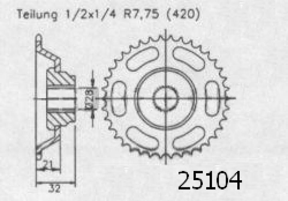 Couronne de transmission Sifam pour moto Aprilia 50 Rs Extrema - Showa 1995 à 1998 43 dents pas 420 Ø28mm Neuf