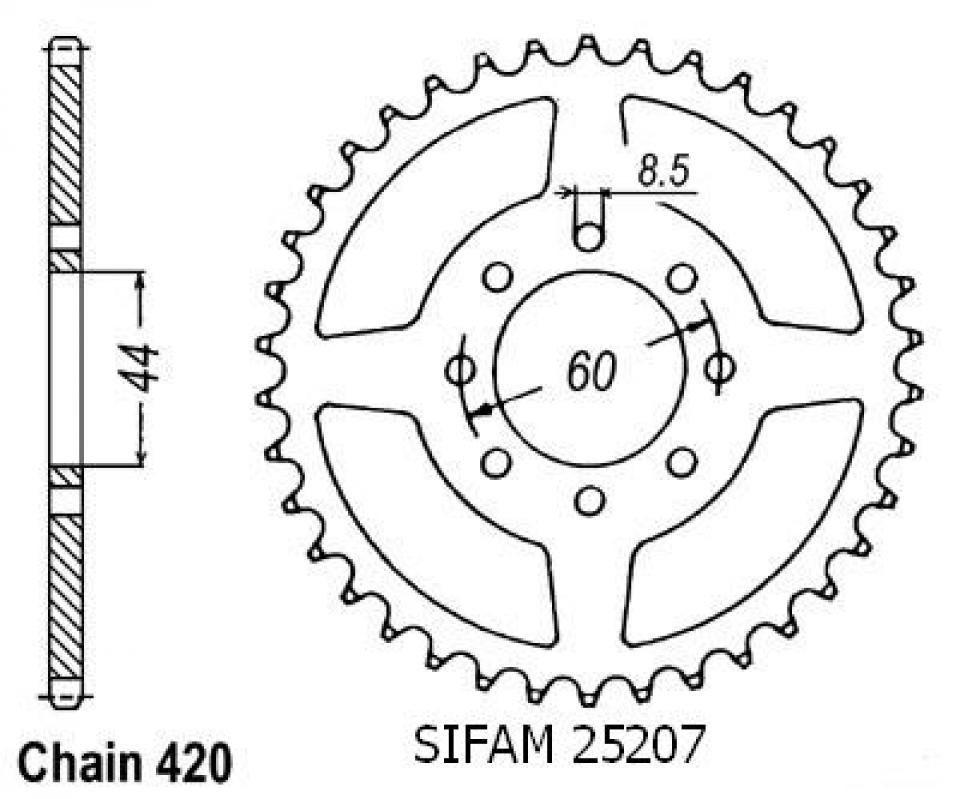 Couronne de transmission Sifam pour Moto Neuf