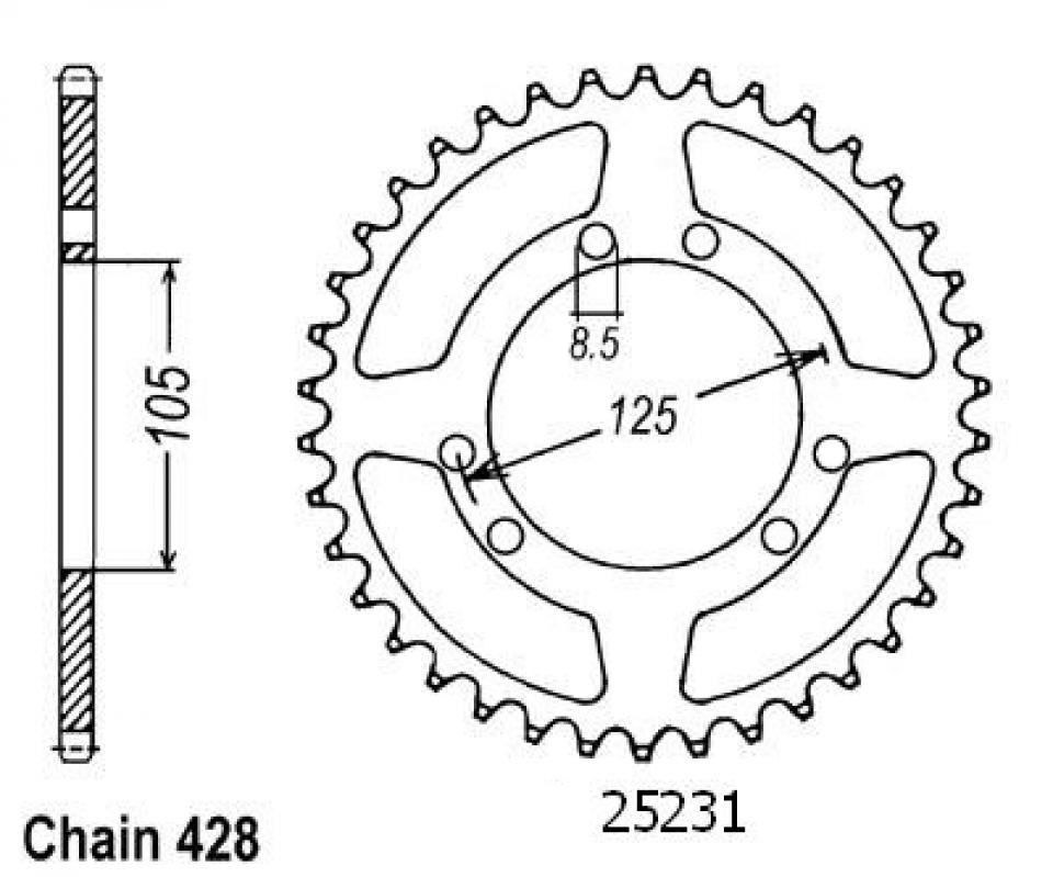 Couronne de transmission Sifam pour Moto Derbi 125 Senda R Drd Racing 2009 à 2017 Neuf