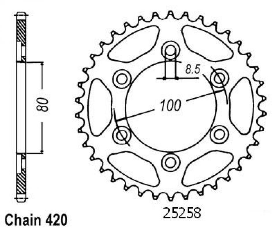 Couronne de transmission Sifam pour Moto Rieju 50 Spike 2004 à 2005 Neuf