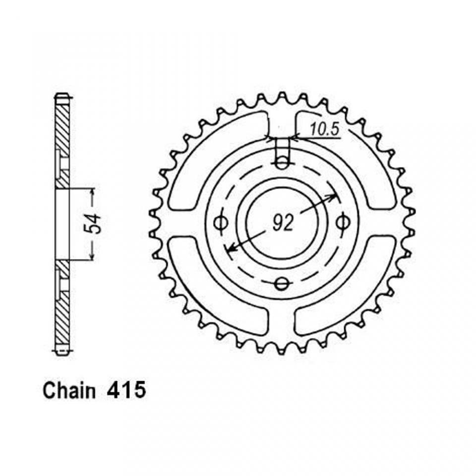 Couronne de transmission Sifam pour moto Yamaha 50 TZR 1997 à 2003 46 dents pas 415 Ø54mm Neuf