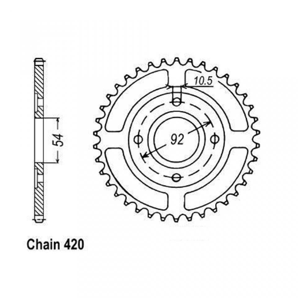 Couronne de transmission Sifam pour moto MBK 50 X-Power 1997 à 2003 46 dts P420