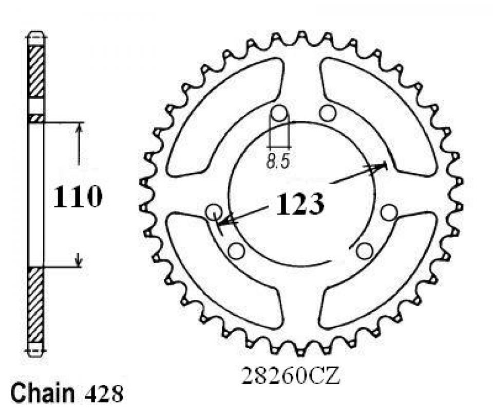 Couronne de transmission Sifam pour moto Sherco 50 HRD Trail/Sm 2002 à 2005 Neuf