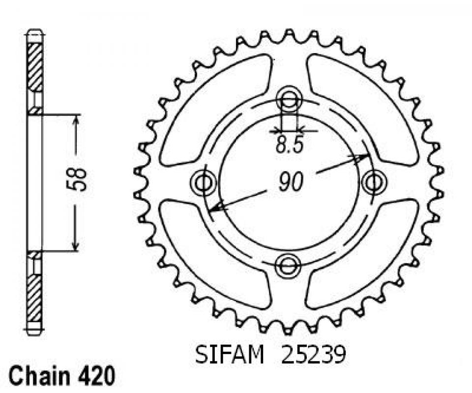 Couronne de transmission Esjot pour Moto Honda 50 Cr-F 2004 à 2023 Neuf