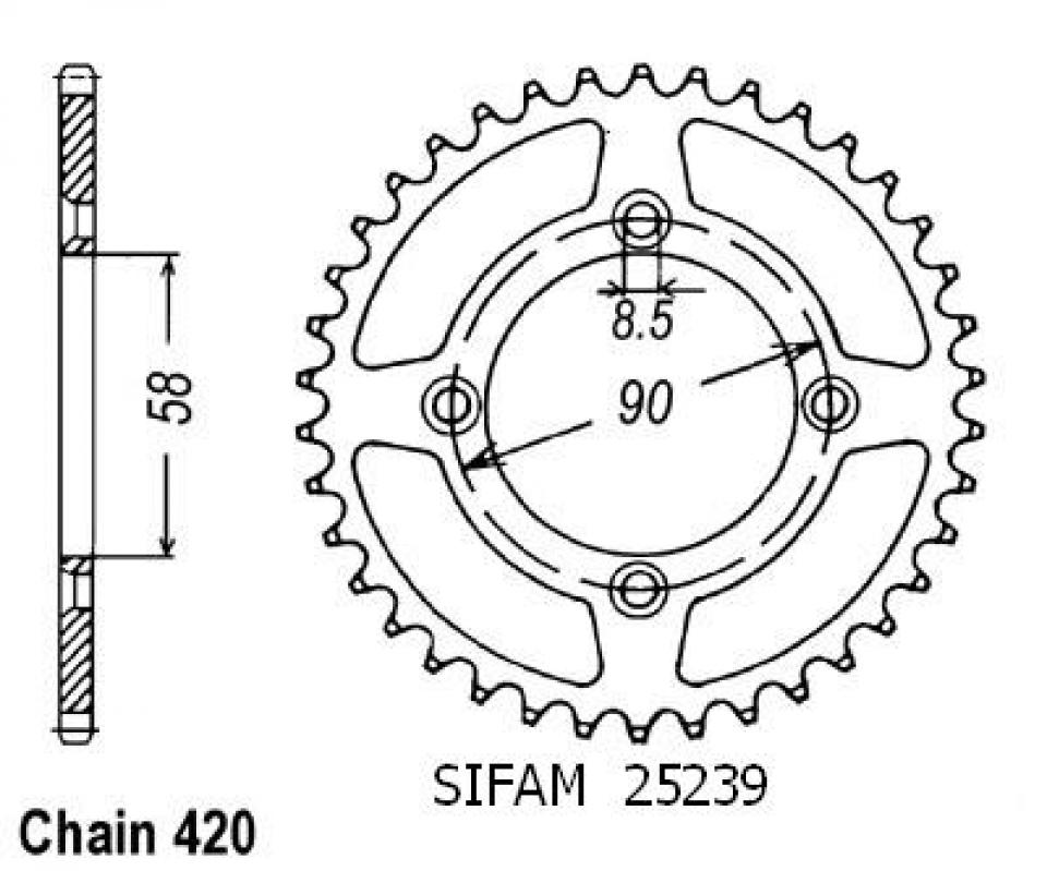 Couronne de transmission Esjot pour Moto Honda 50 Cr-F 2004 à 2023 Neuf