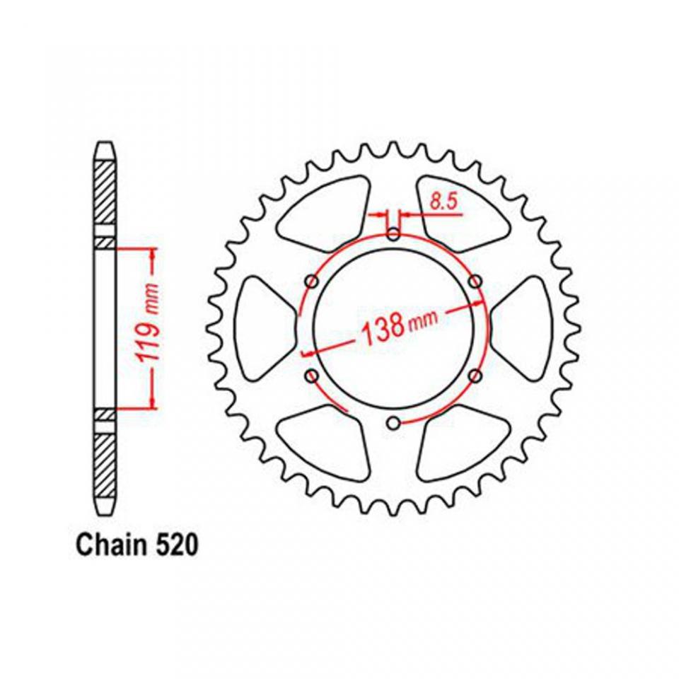 Couronne de transmission Sifam pour Moto Husaberg 501 Enduro 1989 à 1995 Neuf