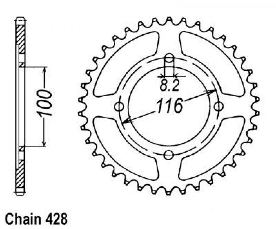 Couronne de transmission Sifam pour Moto Kawasaki 80 KX 1986 à 1997 Neuf