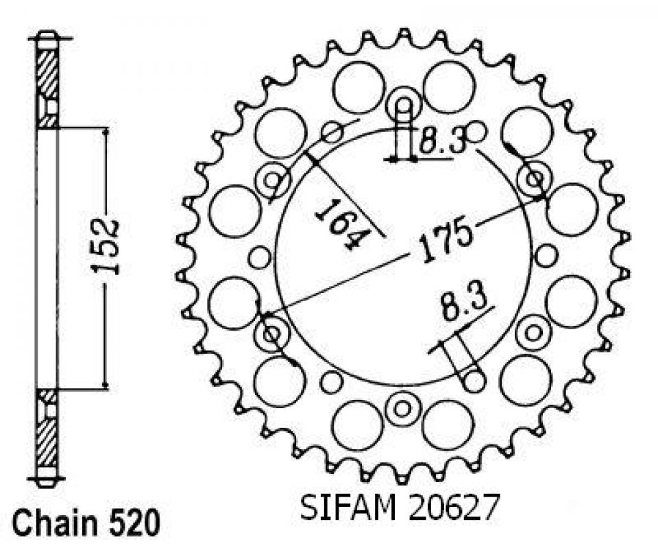 Couronne de transmission Sifam pour Moto Neuf