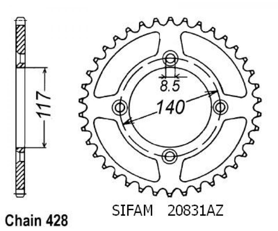 Couronne de transmission Sifam pour Moto Neuf